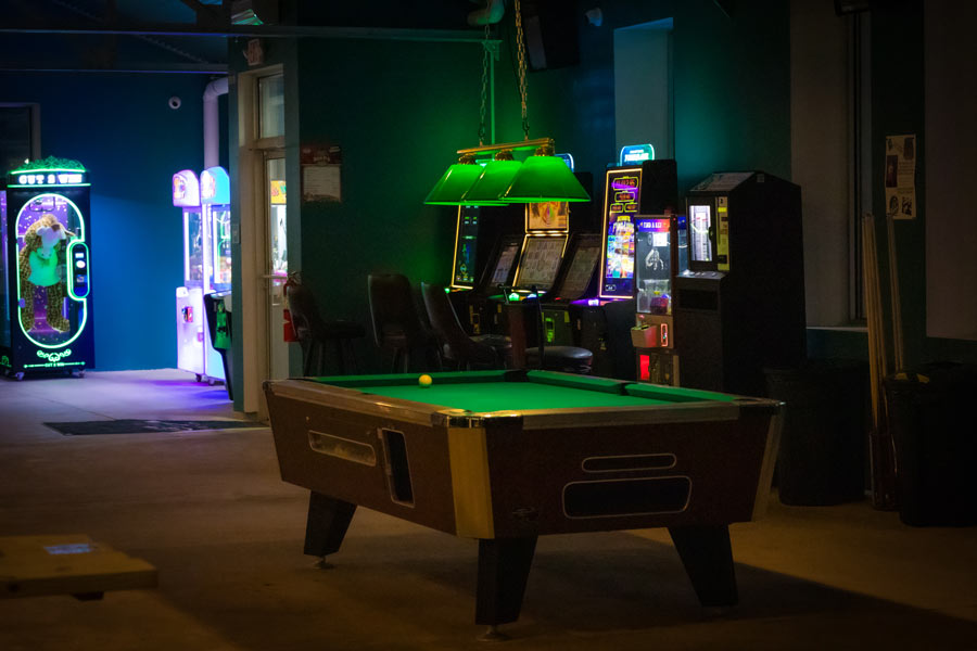 Pool table at Grey Dog Axe Throwing in Marshfield, WI